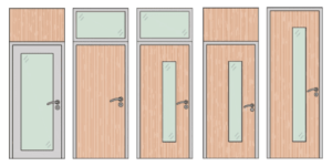 modelos de porta de vidro com madeira mdf e bandeira louveira